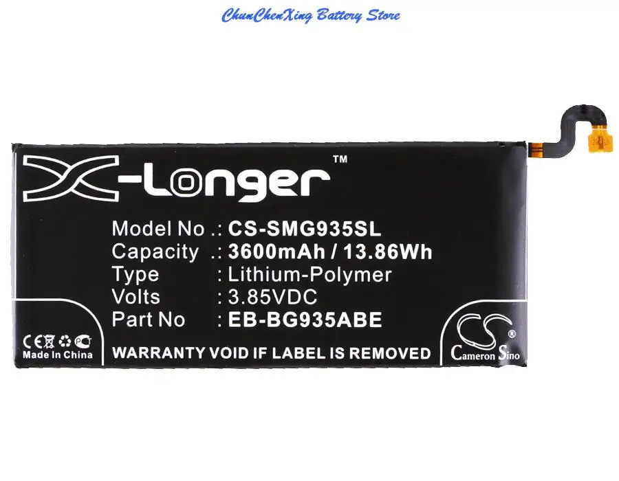 

3600mAh Battery EB-BG935ABE for Samsung Galaxy S7 Edge, SC-02H, SCV33, G935A,G935F, G935J, G935P,G935R4,G935T,G935V