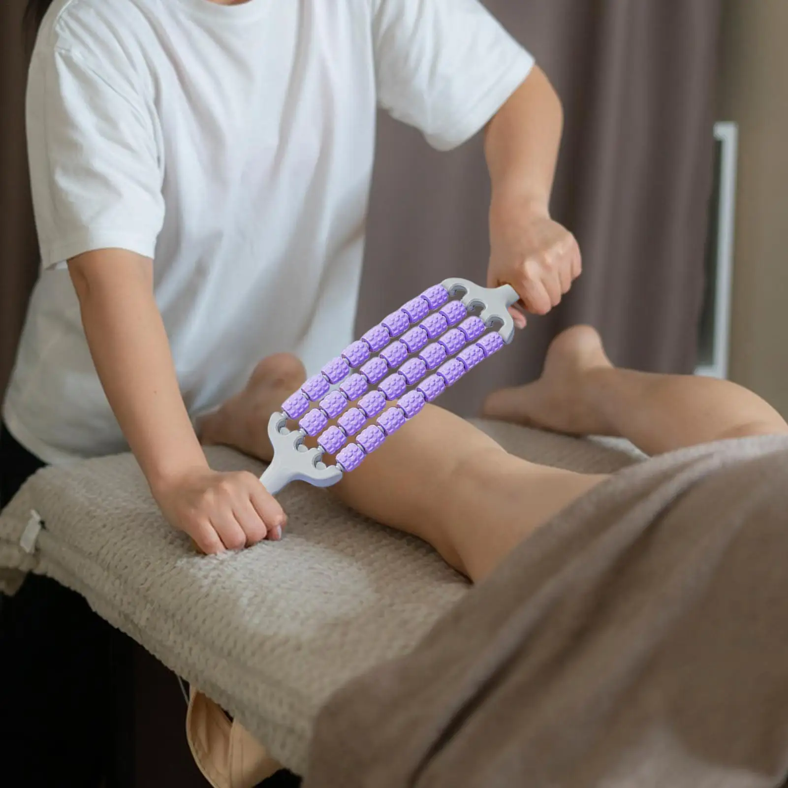 

Leg Rollers For Muscles Four-Row Bendable Massage Roller For Legs Portable Yoga Tool Body Massaging Stick For Back Shoulders