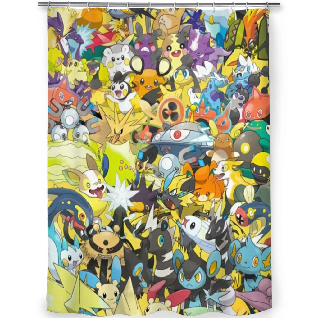 Pokemon Shower Curtain Bathroom Decoration Shower Curtain Birthday Gift
