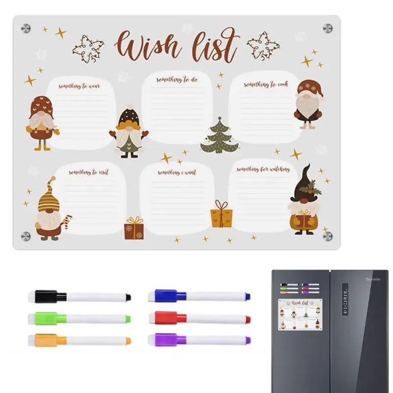 Acrylic Dry Erase Board Acrylic Calendar Board Clear Magnetic Writing Board With 6 Colored Markers Rewritable Memo Board