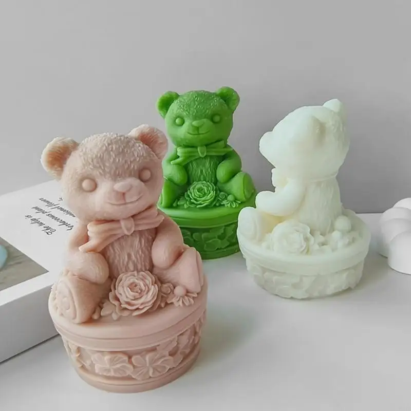 

N2UE DIY Handmade Silicone Mold Bear Base Gypsum Ornaments Handicrafts