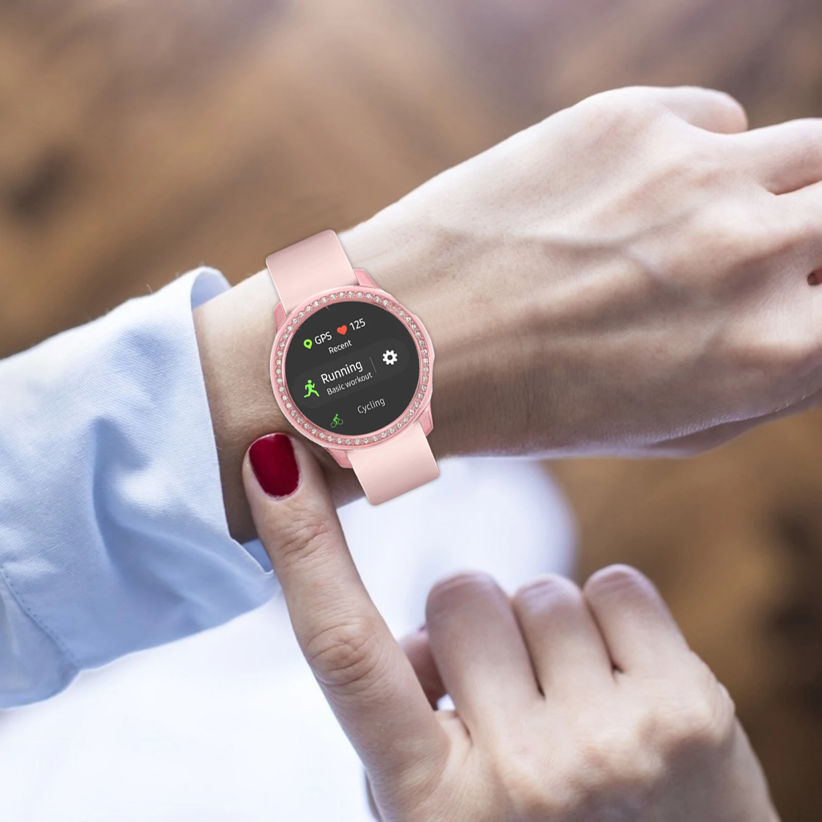 

Delicate Watch Protective Case Diamond-encrusted Plating Watch Cover Professional Watch Anti-drop Case Compatible for Galaxy