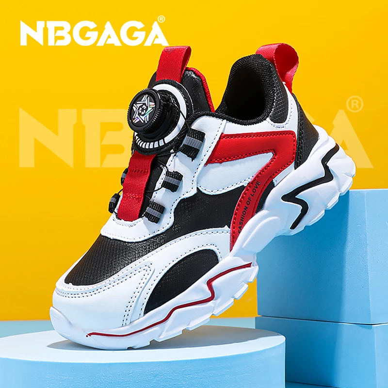 New Anti-skid Leather Kids Sneakers for Boys Running Walking Lightweight Casual Sports Shoes With Leather Fashion Dragon Pattern