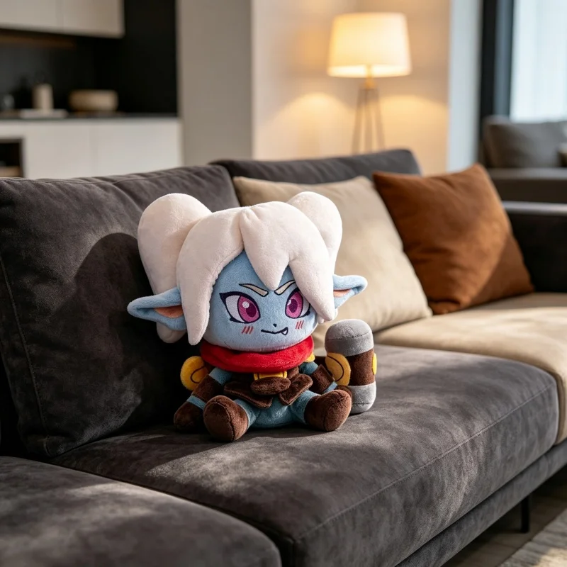 League Of Legends Bobi Sitting Posture Plush Doll Interior Decoration About 17centimeters High Collectible Gift Series Ornaments
