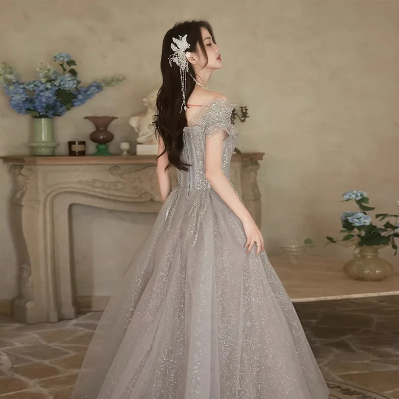 Robe de bal élégante pour femmes, robes de Quinceanera, ligne a, épaules dénudées, robes de soirée Vintage pour femmes, formelles, nouvelle collection 2025