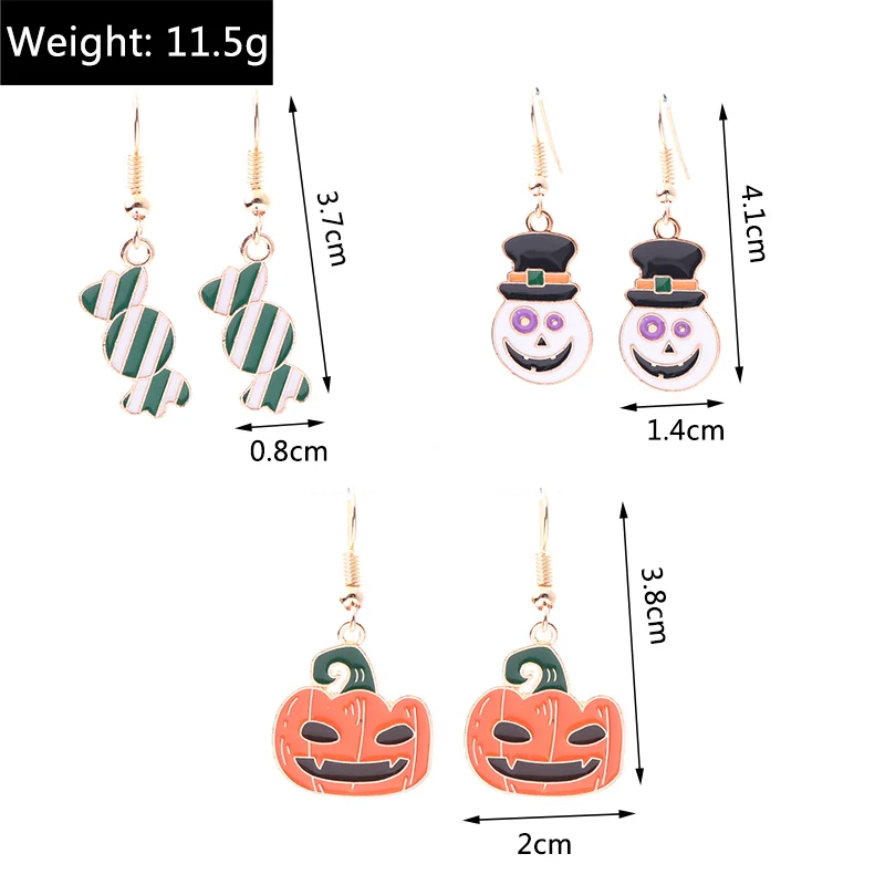 Aihua Fashion Halloween-Ohrringe, Emaille-Geister-, Kürbis-, Skelett-, Mumien- und Fledermaus-Ohrringe, für Damen, Halloween-Party-Schmuck. – Detail 15