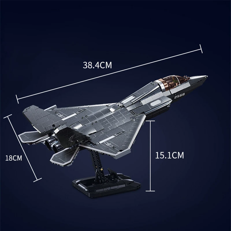 Sluban Military Shipboard J-35 Fighter Building Blocks Army Plane Sets Model Dolls Brick Kids Toy Boys Adult Gifts