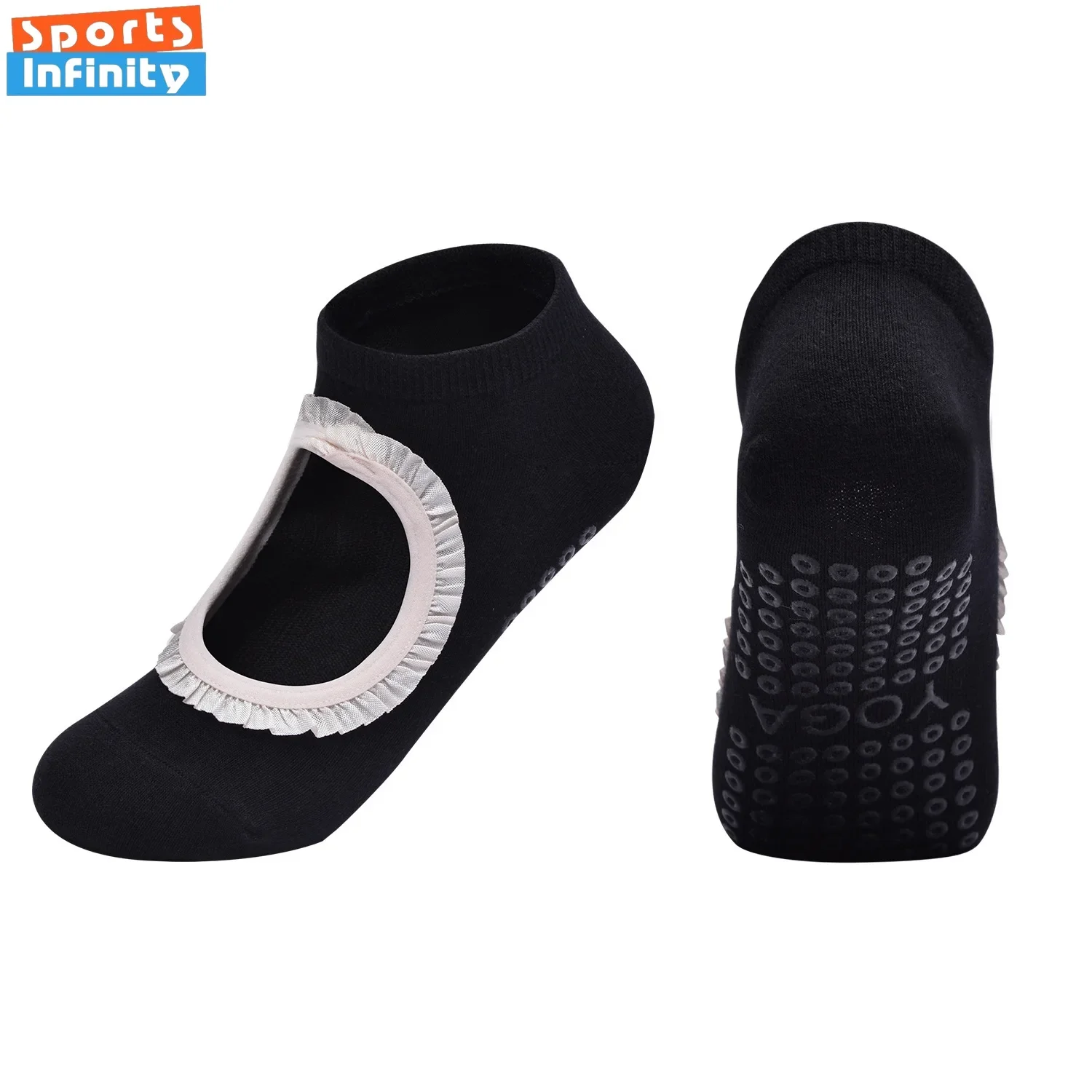 2025 New Yoga Socks Women Anti Slip Combed Cotton Breathable Lace Dance Socks Professional Pilates Socks for Fitness Sports