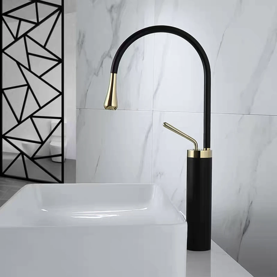 White/Black Basin Faucet Single Handle 360 Rotate Kitchen/Bathroom Wash-basin Cold Hot Water Spout Model Sink Mixing Taps