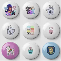 Kawaii Husky Aphmau Meow Plushies Anime Cats Oxygen Mug Soft Button Pin spilla di moda personalizzabile Cute Lover gioielli creativi