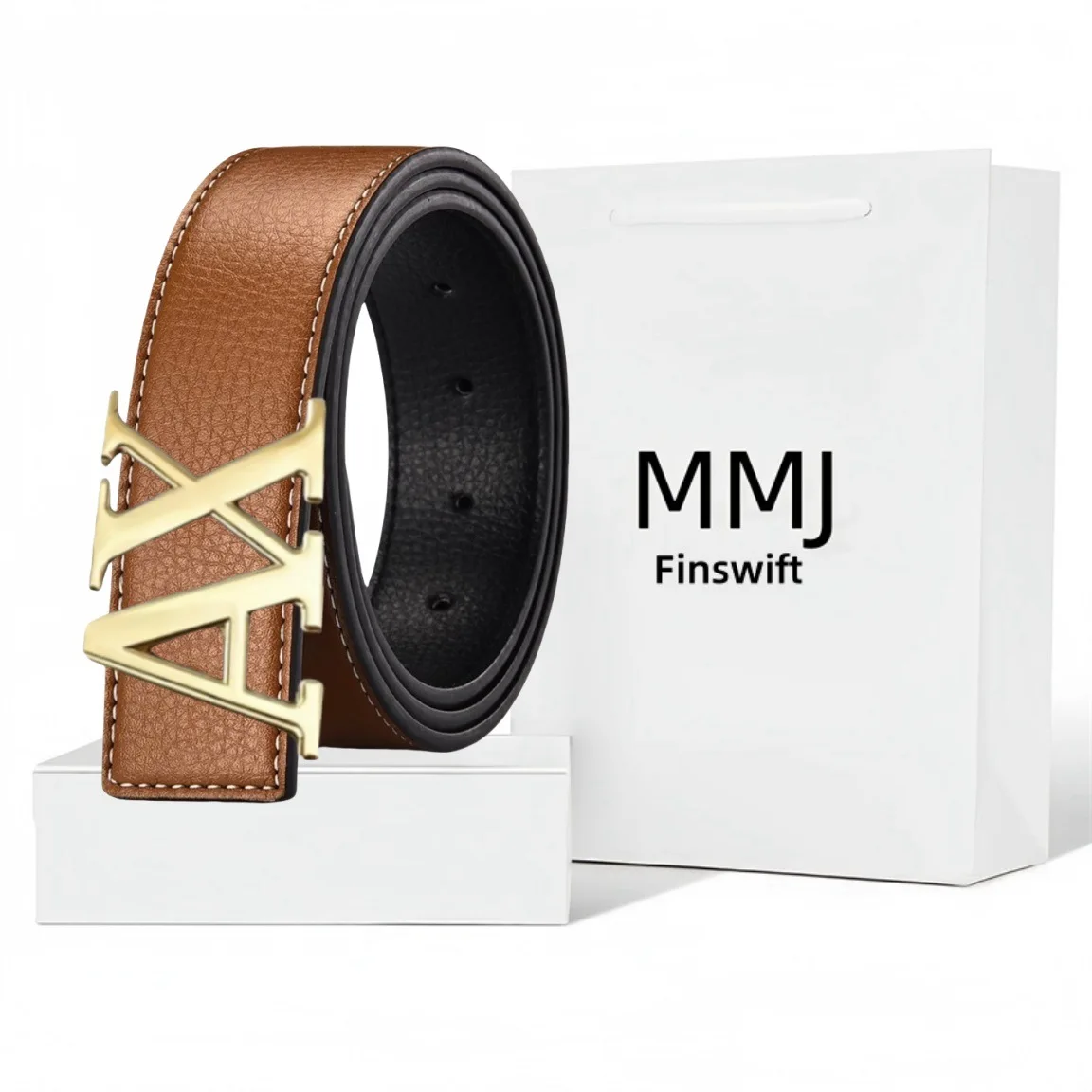 

Retro Men's Letter Buckle Belt, Designer Business Versatile Style Belt, Belt Suitable for Middle-Aged and Young People's Work