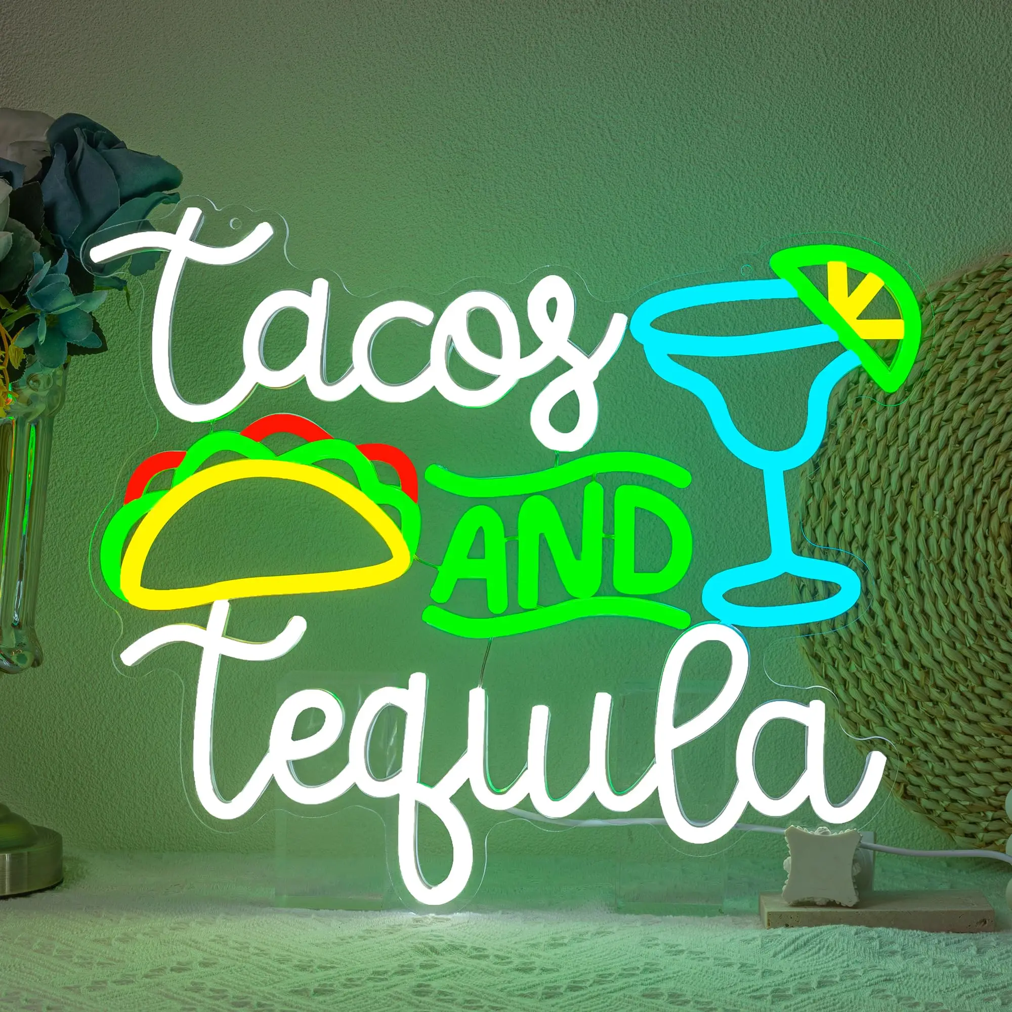 

Неоновая вывеска Equila Tacos Bar, светодиодный настенный светильник с регулируемой яркостью через USB для мексиканского ресторана, домашнего бара, кухни, тематического декора для вечеринок в стиле фиеста