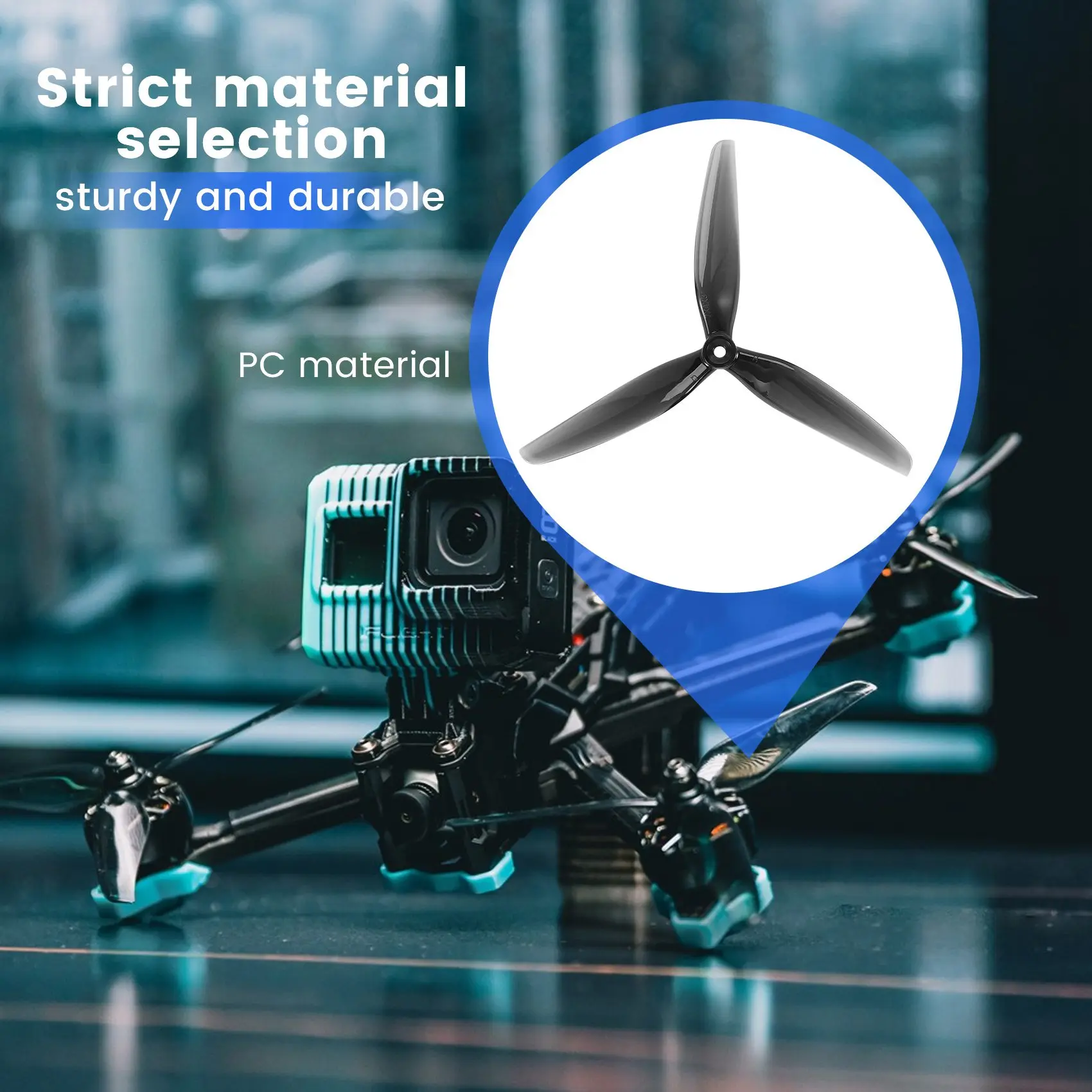 2 أزواج لـ HQ Prop 7X4X3 المروحة 7040 POPO Prop 7 بوصة 3-Blade Props لـ RC DIY FPV Racing Drone