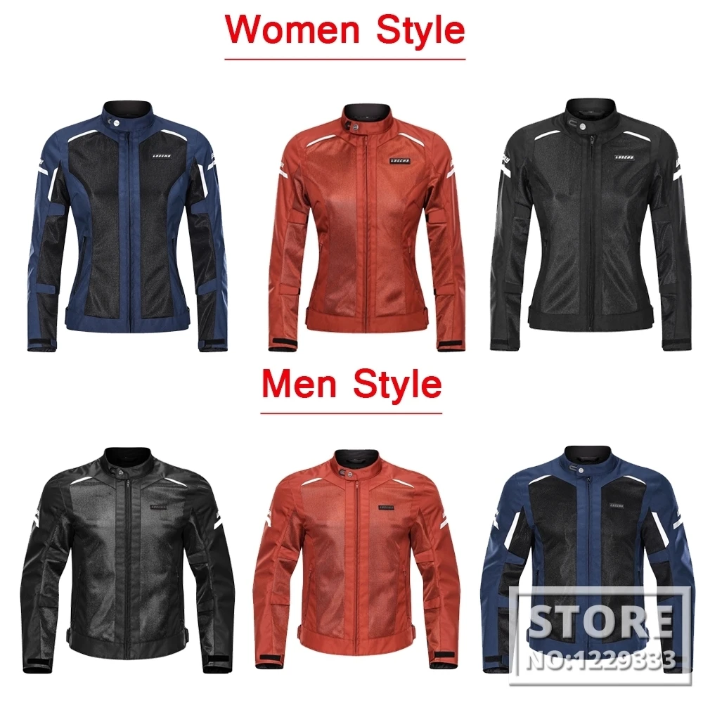 LYSCHY Women Men Motorcycle Jacket Breathable Anti-Fall Motorcycle Racing Jersey Mesh Body Protection Riding Clothing Summer