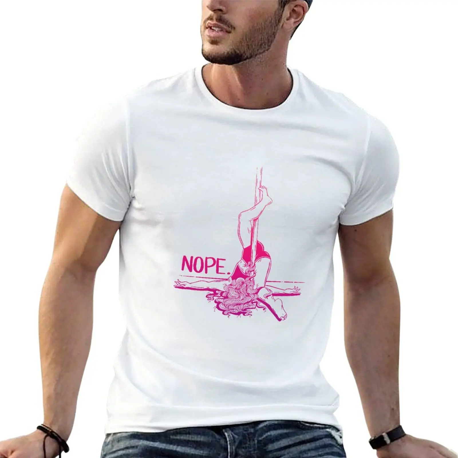 Pole Dance NOPE - Pink T-Shirt vintage clothes anime clothes animal prinfor boys summer clothes oversized t shirt men