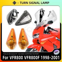 2Pcs/Set Lens Turn Signal Lamp Indicator Lights Blinkers For Honda VFR800 1998 1999 2000 2001 VFR800F RC46 Smoke Orange Clear 98