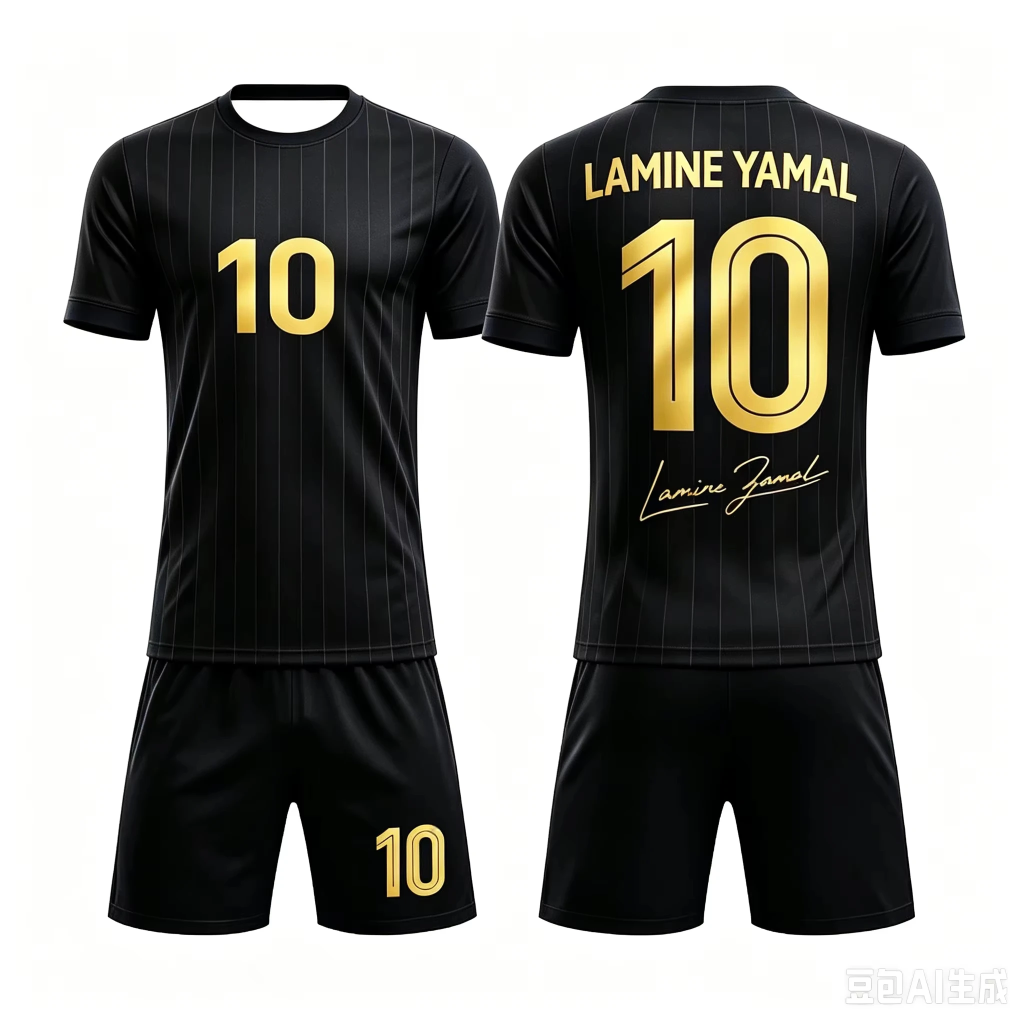 Sommer # 19 Yamal AI Personality Edition Gestreiftes Fußballtrikot-Set für Erwachsene und Kinder Modisches Freizeit-Outdoor-Sportset – Detail 6
