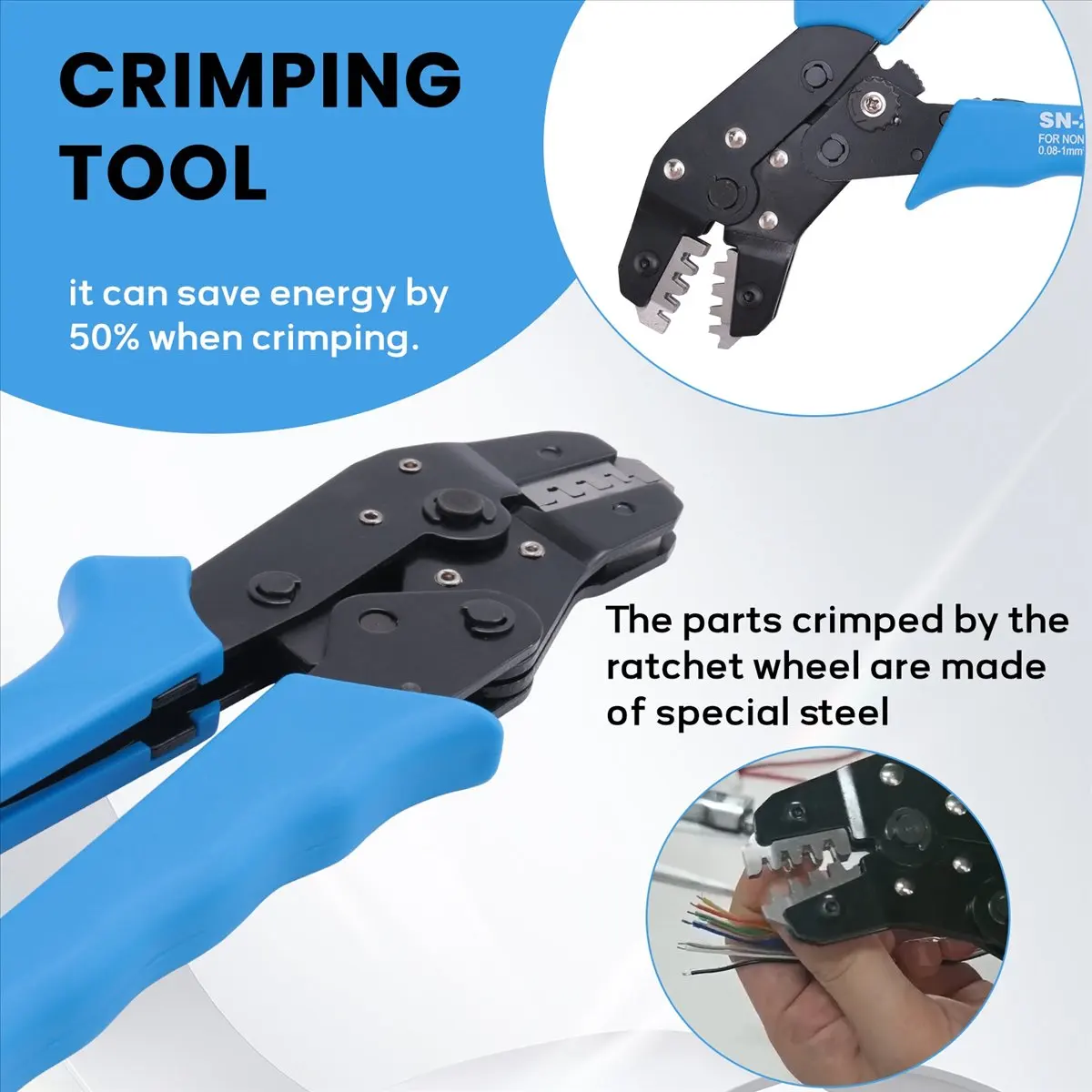 *SPOR SN-2549 Self-Adjusting Terminal Cable Crimping Tool is Suitable for DuPont PH2.0 XH2.54 KF2510 JST Molex D-SUB Terminal