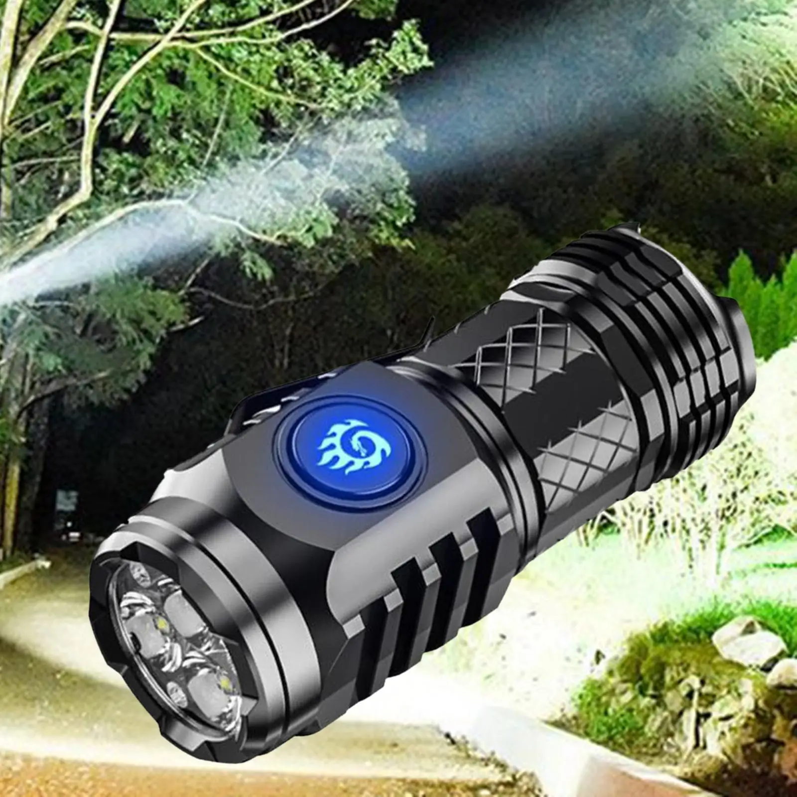 LED Flashlight Adjustable Brightness 3 Lamp Beads Waterproof Handheld Torch