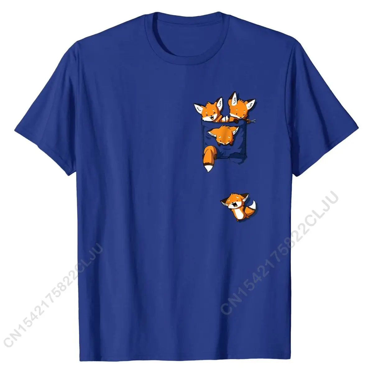 Shirt Fox Pocket T-Shirt Cotton Men Top T-shirts Group Tops Shirts Company Family