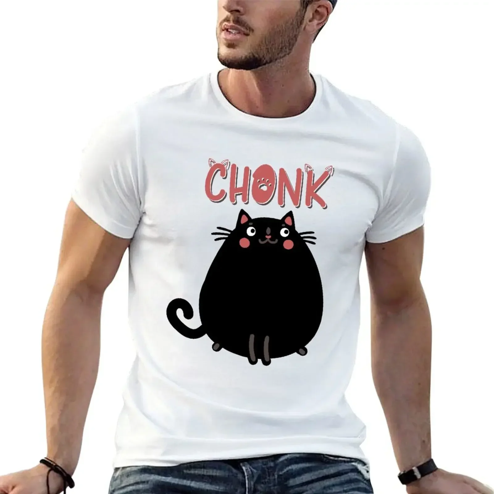 Chonk Cat Scale Chonk_Cute version T-Shirt korean fashion shirts graphic Men's clothing