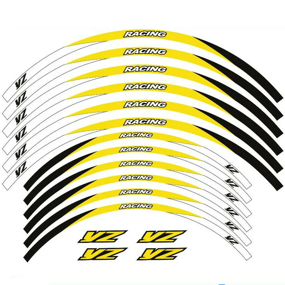 

21" 19" Rim Wheel Stripes Reflective Edge Tape Decals For Yamaha YZ 125 1989-2022 Dirt Bike Rim Graphics Stickers
