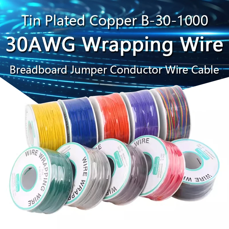 

280m 30AWG Wrapping Wire Tin Plated Copper B-30-1000 Cable Breadboard Jumper Insulation Electronic Conductor Wire Connector