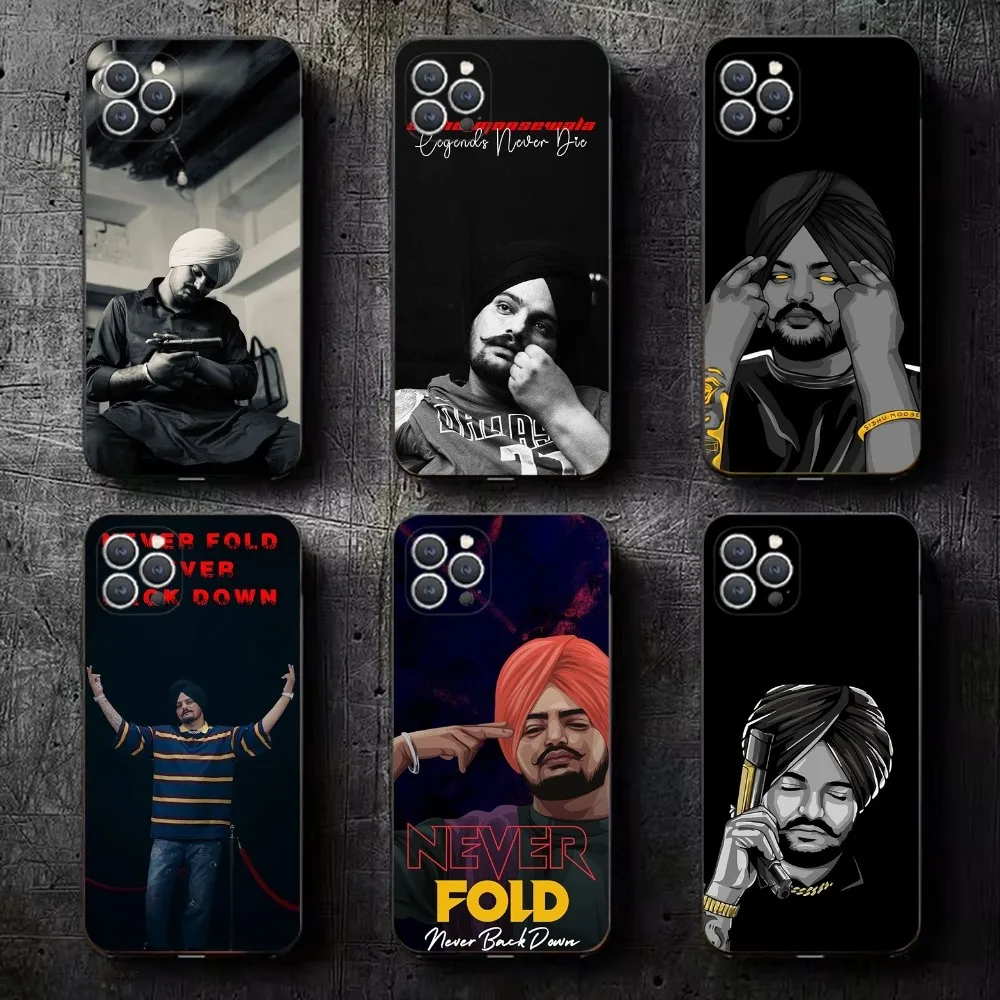 

Rapper Sidhu Moose Wala Phone Case For iPhone 16,15,14,13,12,11,Plus,Pro Max,XS,X,XR,SE,Mini,8,7 Soft Silicone Black Cover
