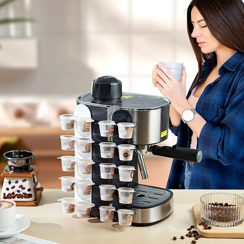 Coffee Capsule Holder Wall Mounted Coffee Pods Dispenser Coffee Capsule Storage Rack Kitchen Coffee Capsule Organizer Cafe