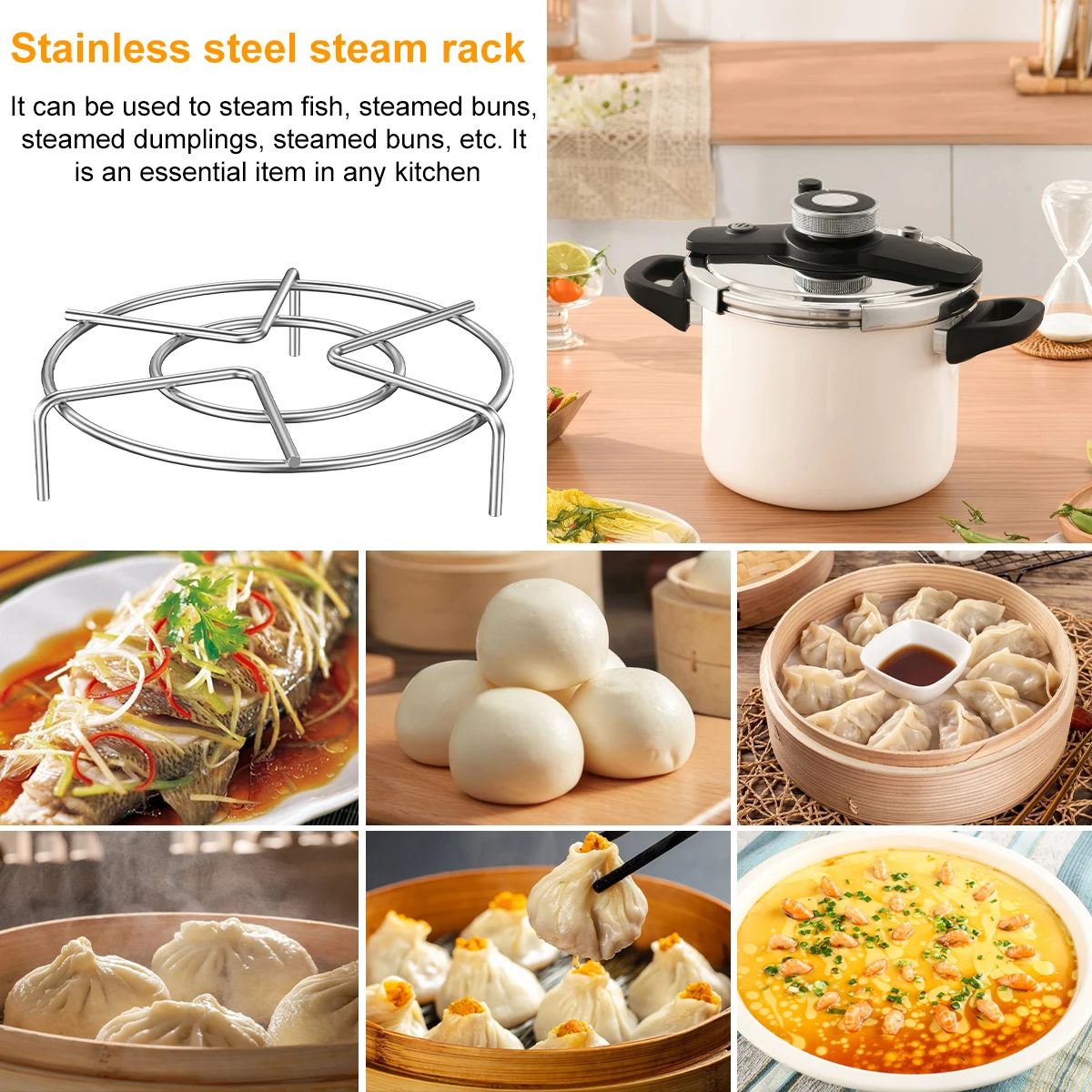 Stampo Flan in acciaio inossidabile con cremagliera a vapore e tappetino in Silicone 1.5QT Flan stampo da forno disco rotondo per Cheesecake forniture da cucina