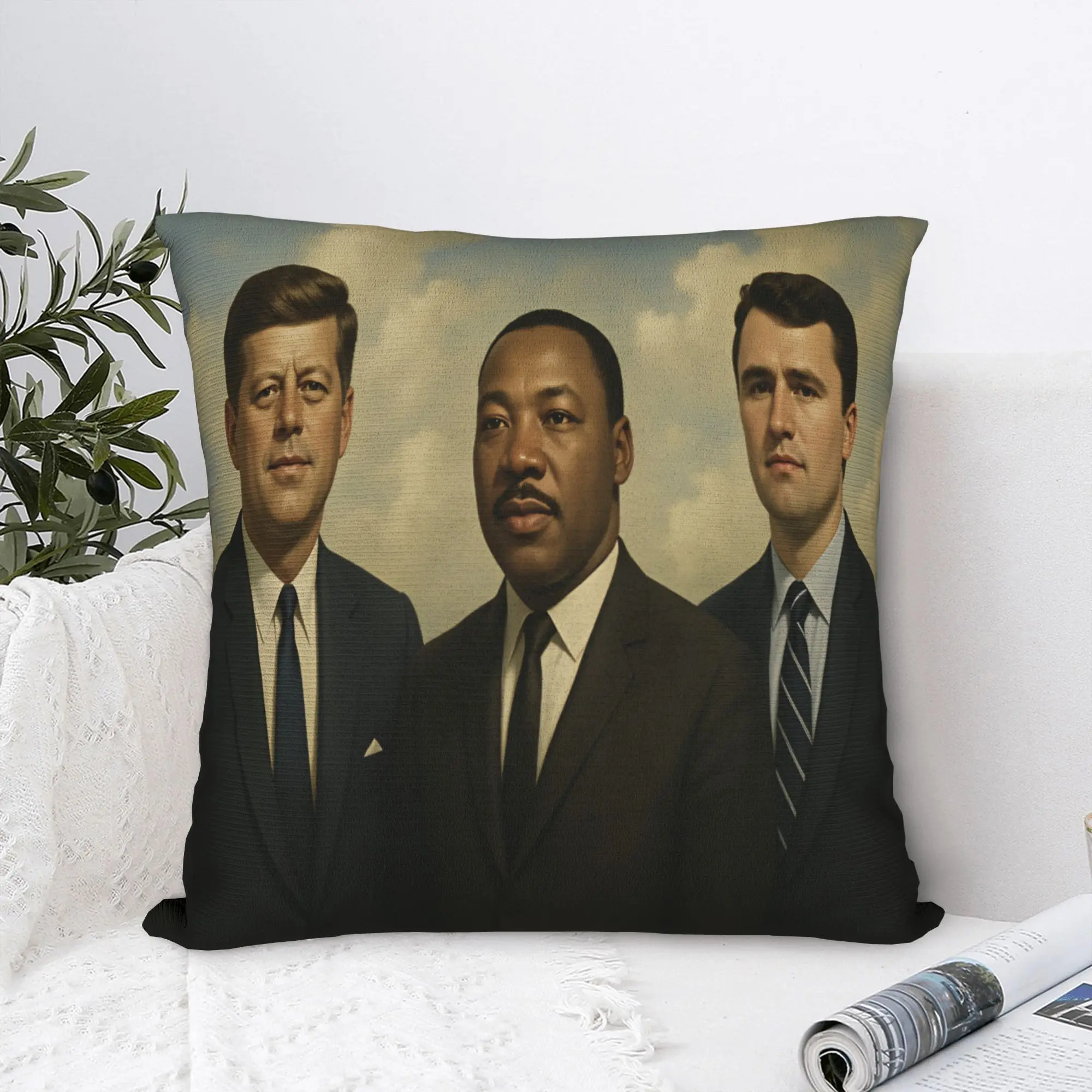 Charlie Kirk Martin Luther King John F Kennedy Portrait Pillow Case Square Pillow Cover For Chair Sofa Home Decor Pillowcases