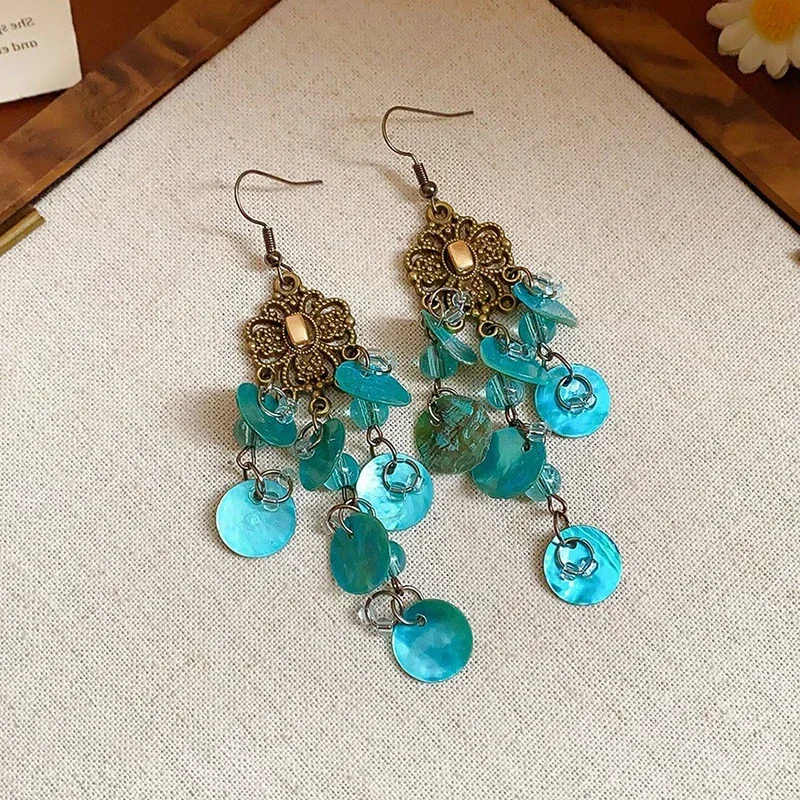 لطيف الصيف زهرة الأقراط اليدوية عطلة البوهيمي الأقراط مبالغ فيها الشاطئ النساء مجوهرات الطرف