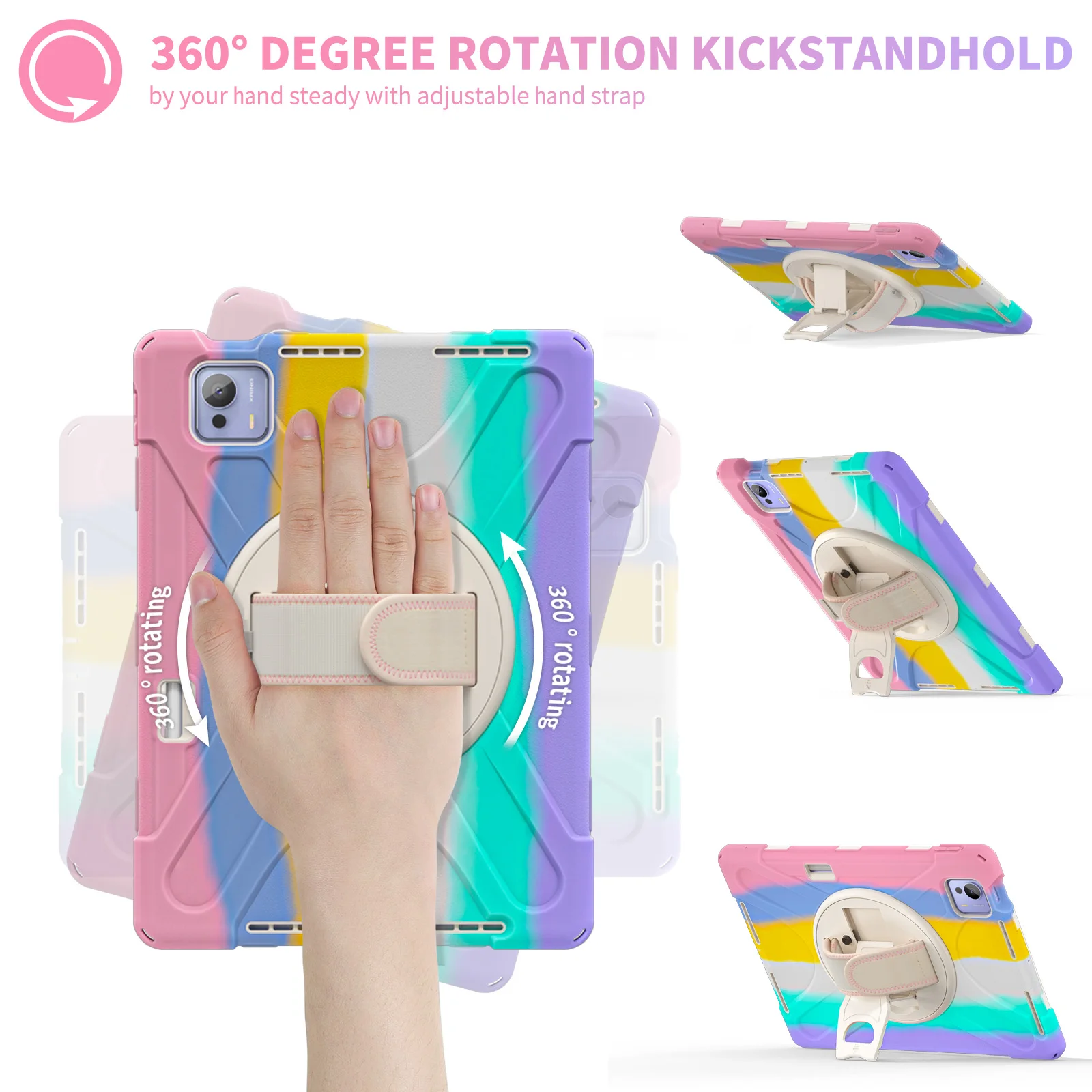 

360 degree rotate stand Cover For Xiaomi Pad 7 Ultra 14" 2025 Silicone-PC Drop-proof Tablet Case With Foldable Bracket