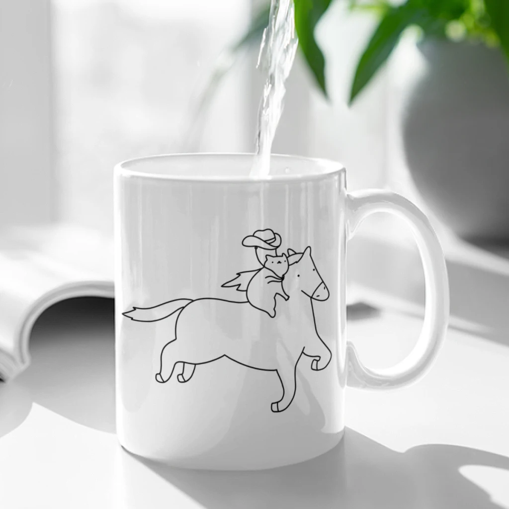 

yeehaw! Ceramic Cup Coffee Oatmeal Breakfast Cup Creative Personality Mug