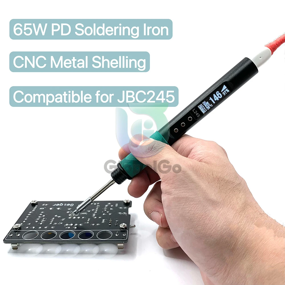 L245 65W Soldering Pen Portable Electric Soldering Iron Aluminum Alloy CNC Shell Supports QC PD Compatible JBC245