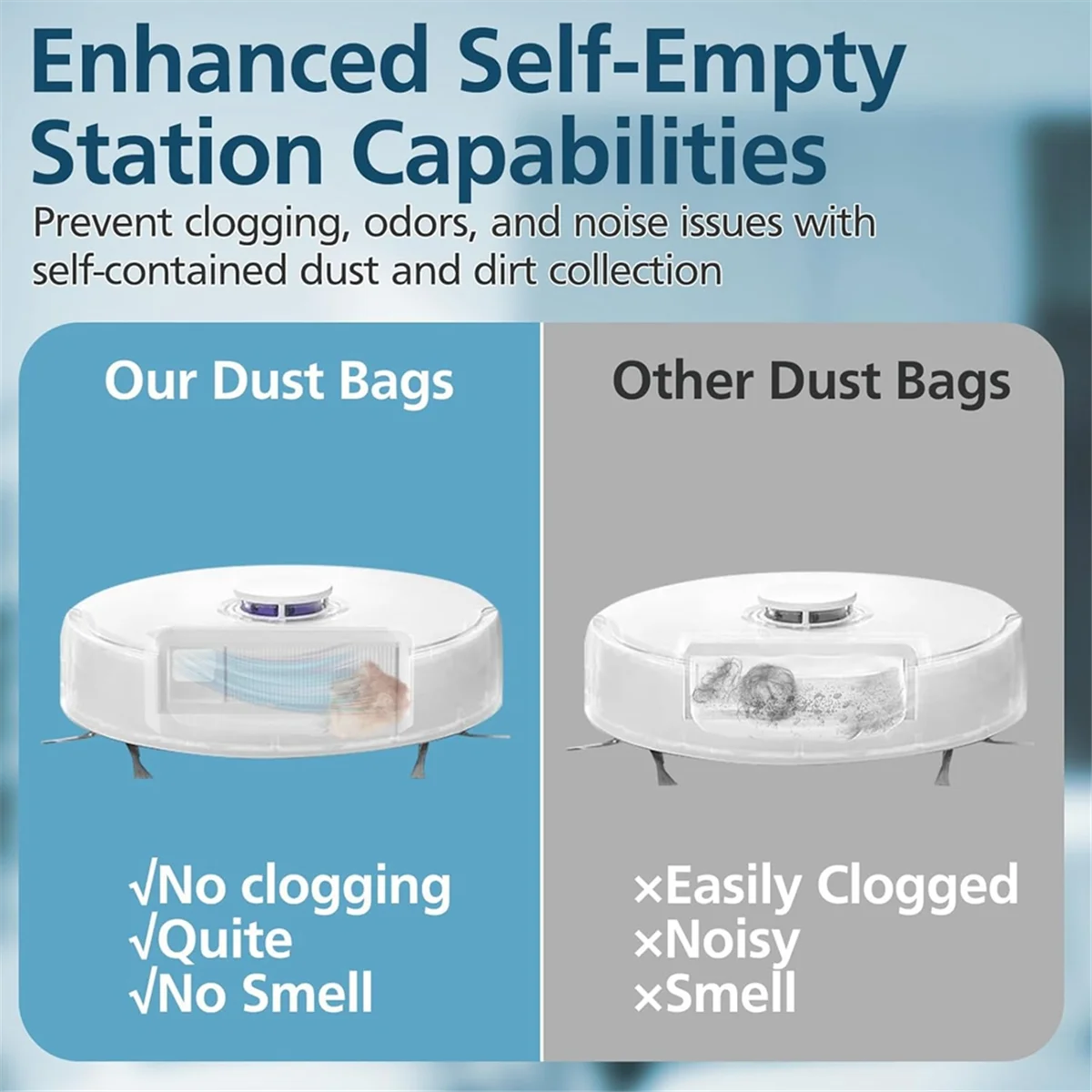 أكياس الغبار لـ Freo X Ultra & Freo X Plus Robot Vacuum كيس الغبار القابل للتصرف مع فلتر Hepa المدمج-A07G