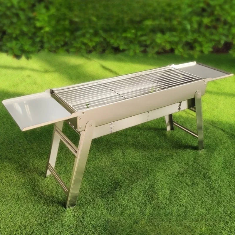 

Thickened Stainless Steel Grill Outdoor Household Barbecue Grill Charcoal Barbecue Stove Portable Lightweight Stoves Equipment