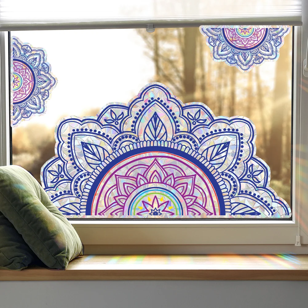 Home Decor Window Film Mandala Glass Sticker Prism Static Cling Wall Sun Catcher Pvc Clings Removable Decal Decals