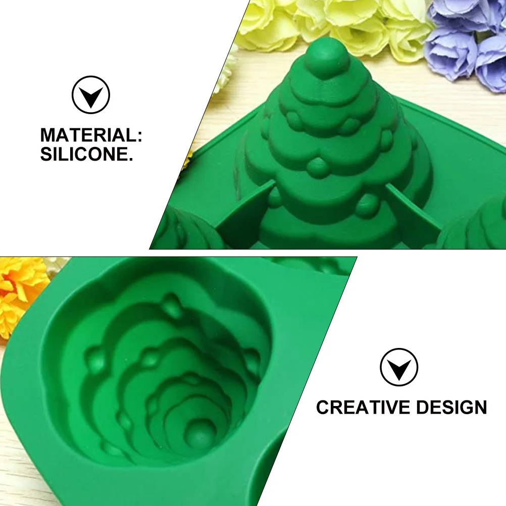 

1 pc Christmas Tree Green Silicone Baking Tool For Cake Candy Jelly Non-Stick Oven Safe Microwave Refrigerator Dishwasher Use