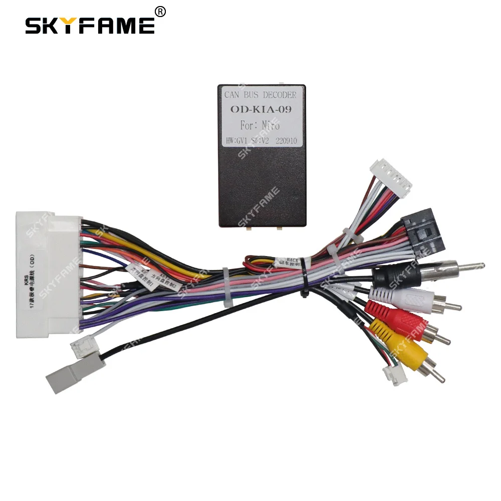 SKYFAME Car 16pin Wiring Harness Adapter Canbus Box Decoder Android Radio Power Cable For KIA Niro Hyundai Ioniq OD-KIA-09