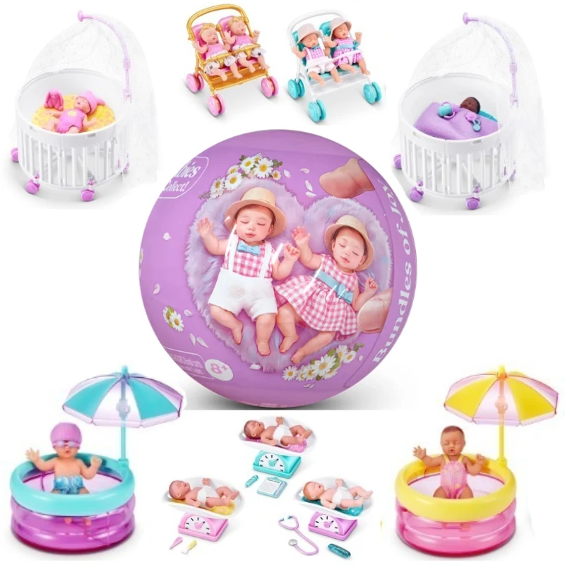 5X Mini Baby Surprise Doll Ball Blind Box Kids Pretend Play Realistic Mini Doll Toy For Girls Gift surprise box mystery figure