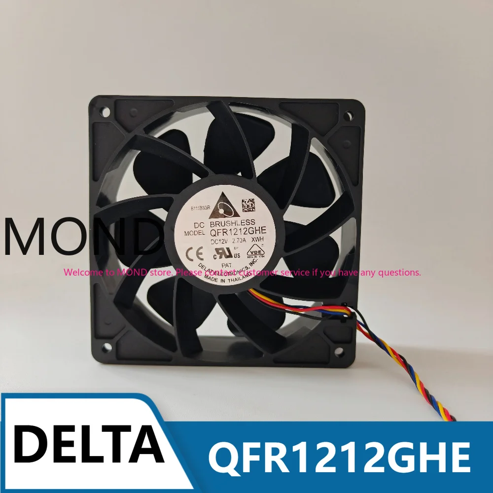 Delta QFR1212GHE Server Cooling Fan 12V 2.70A 12038 12CM  120*120*38mm High Air Volume Cooler for Ant S7 S9 New