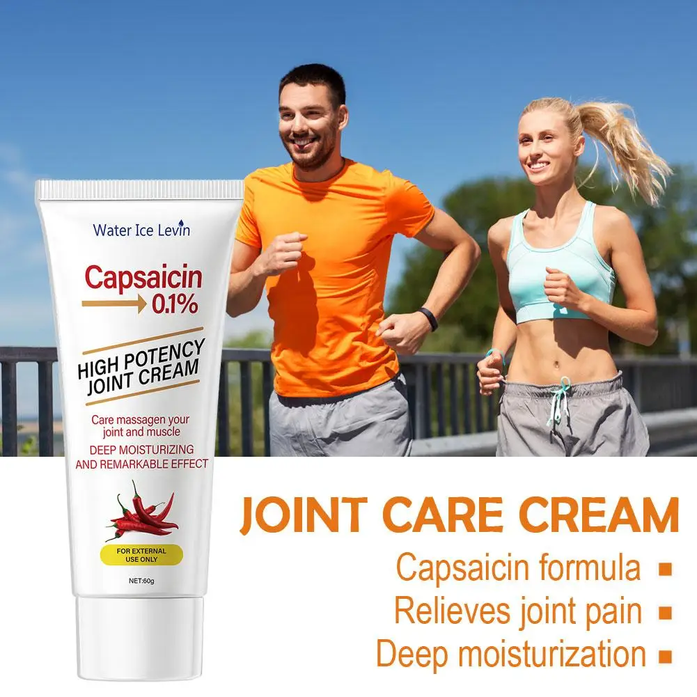 Capsaicin Joint Care Cream 60g, Soothing Topical Massage Balm for Wrists Knees & Body Joints Effective External Joint Care Cream