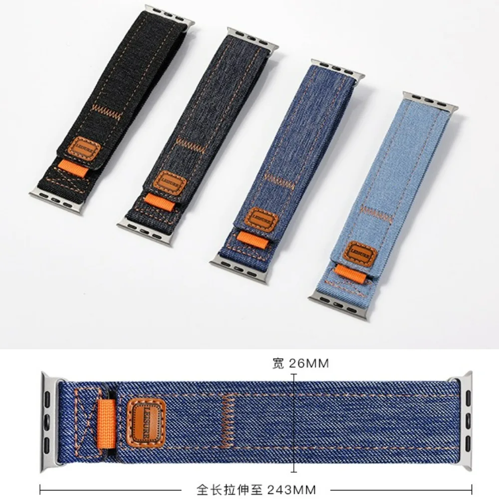 

Nylon Denim Strap for Apple Watch Band 49mm 45mm 44mm 46mm 42mm 38 40 41mm Watchbands iWatch Series Ultra 10 9 8 7 6 5 4 SE Belt