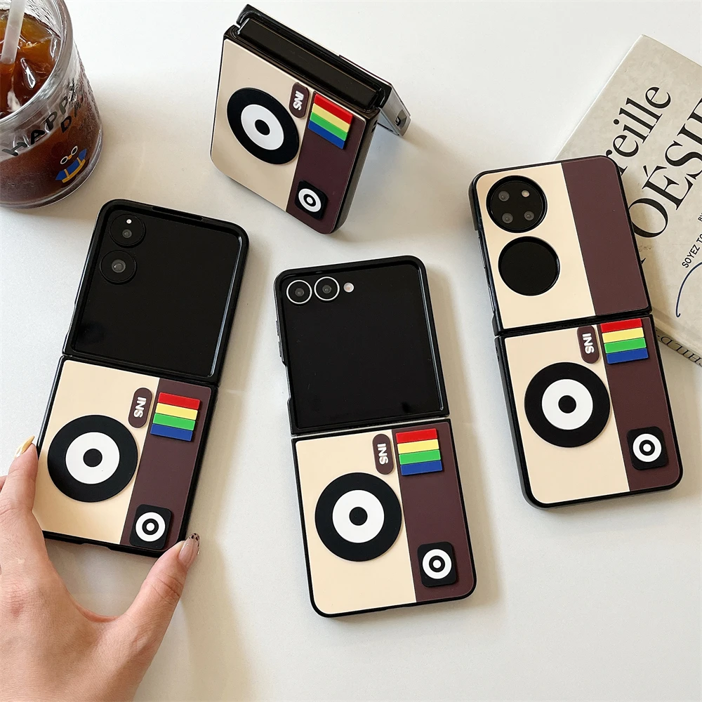 

Складной чехол для телефона INS для Motorola moto razr 50 60 Ultra 50ultra 60Pro, стереоскопическая камера, складной флип-чехол для модели 3D