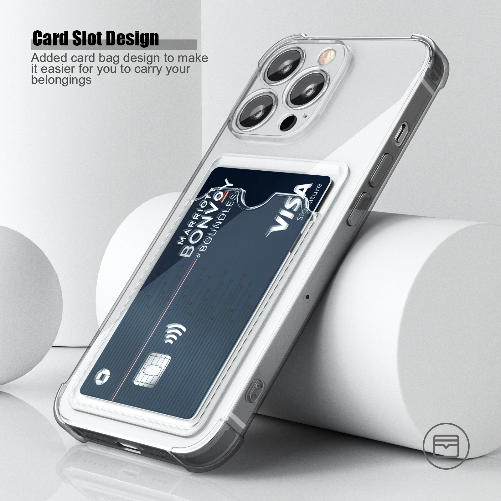 Wallet Card Holder Clear Soft Cases For Infinix Tecno Spark Go 10 20C Smart 7 8 Note 40 Pro Hot 30i Transparent Card Slots Cover