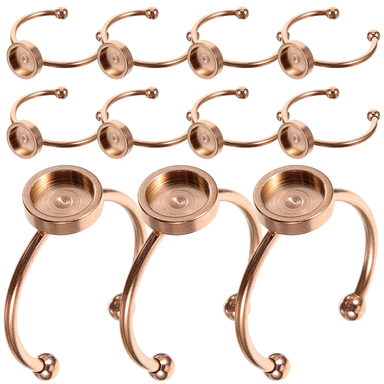 

10 шт. регулируемых заготовок для колец из нержавеющей стали, металлические основы для колец, заготовки для самостоятельного изготовления колец, аксессуары для создания ювелирных изделий