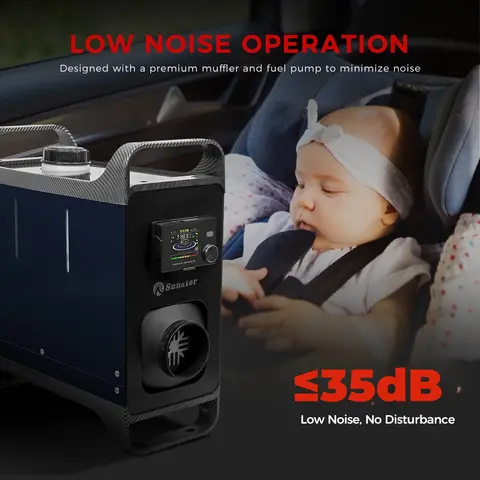 SucceBuy 2KW Diesel Heater 12V/24V All in One Diesel Air Heater W/ RemoteControl Display Screen CO Alarm for Vehicle and Outdoor 10 best sales heater 12v - №10