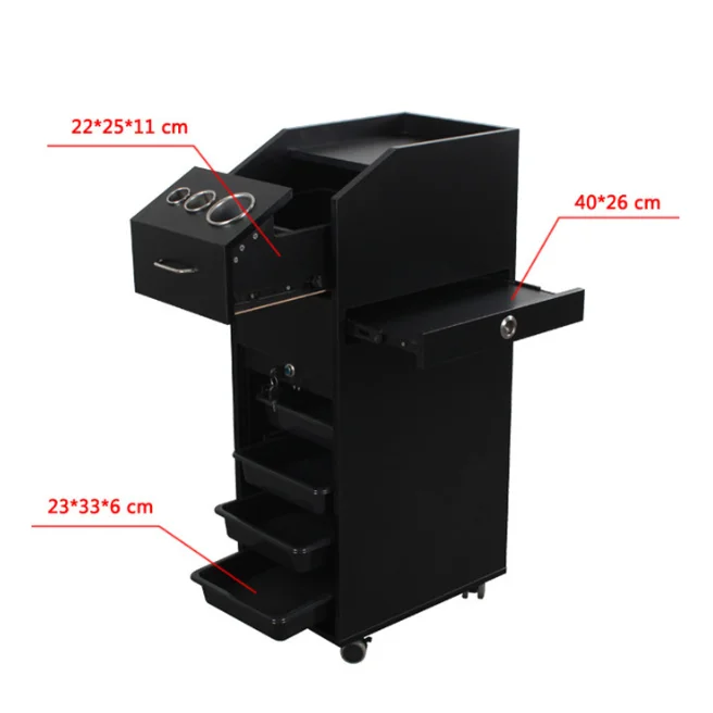 カート、パーラーカート、ローラーカート、ネイルショップ、車輪付き理髪店、ツールキャビネット