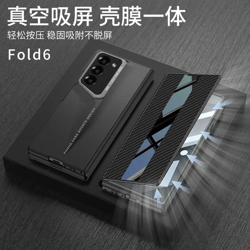 

Flip Leather Cases For Samsung Galaxy Z Fold6 Phone Case Vacuum Adsorption Blade Shell Film All-Inclusive ZFold6 Phone Cover New